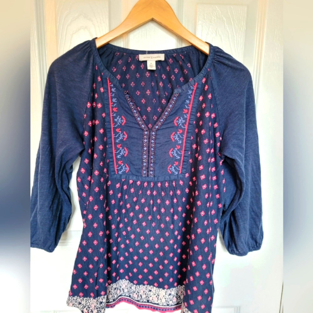 Vintage America Embroided Boho Blouse